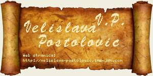 Velislava Postolović vizit kartica